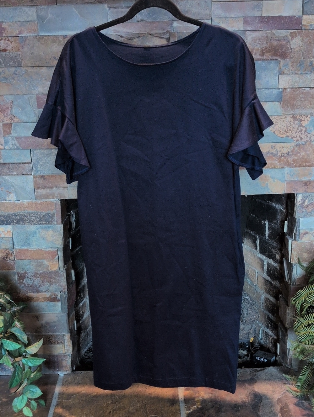 Uniqlo Navy Crewneck Dress With Pockets